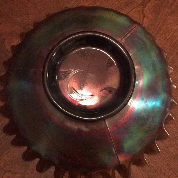 ♦️♦️SOLD♦️♦️Vintage RARE amethyst Glass/ iridescent Carnival glass - Picture 6 of 9